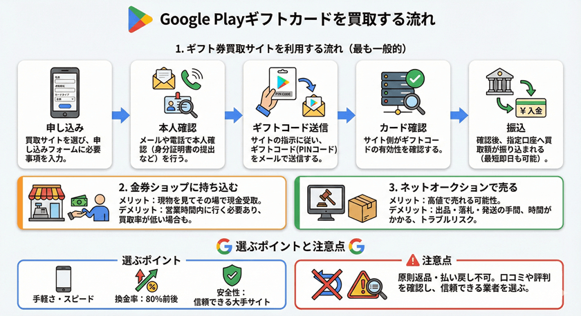 GooglePlayギフトカードを買取の流れを確認する
