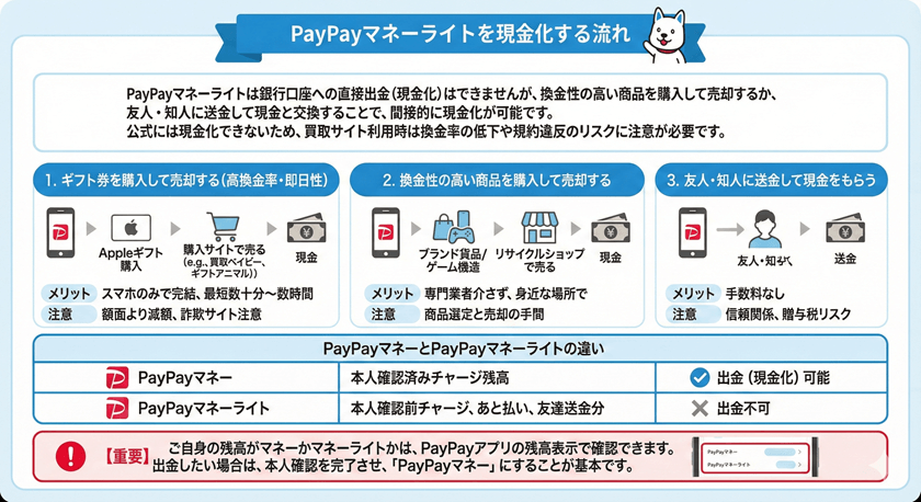 paypayマネーライトを現金化する流れ