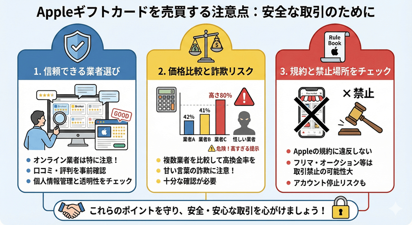 Appleギフトカードを売買する注意点