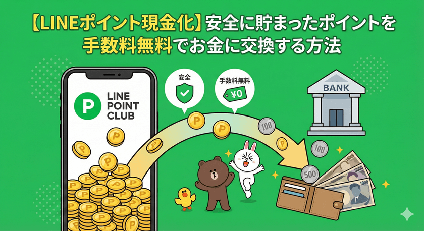 【LINEポイント現金化】安全に貯まったポイントを手数料無料でお金に交換する方法
