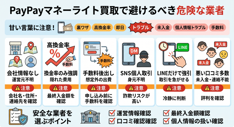 PayPayマネー現金化で避けた方がいい業者