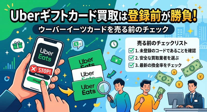 Uberギフトカード買取は登録前が勝負！ウーバーイーツカードを売る前のチェック