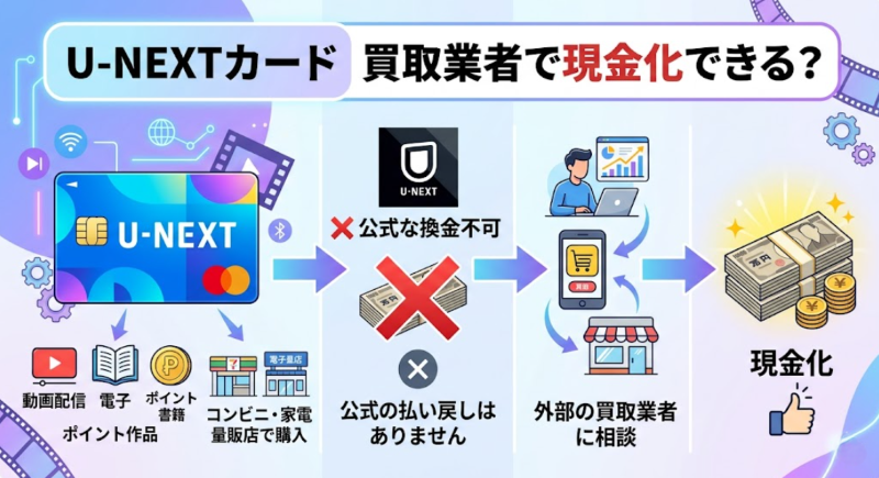U-NEXTカードは買取業者で現金化できる?