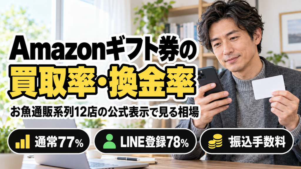 Amazonギフト券の買取率・換金率はどう決まる？お魚通販系列12店の公式表示で見る相場と注意点