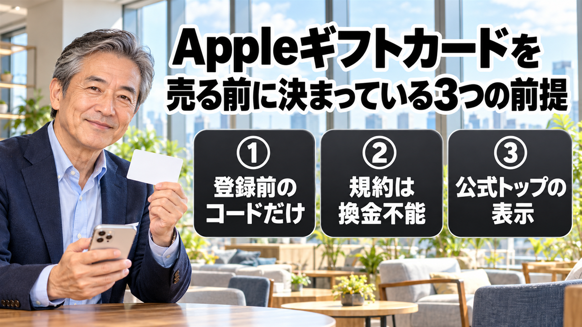 Appleギフトカードを売る前に決まっている3つの前提