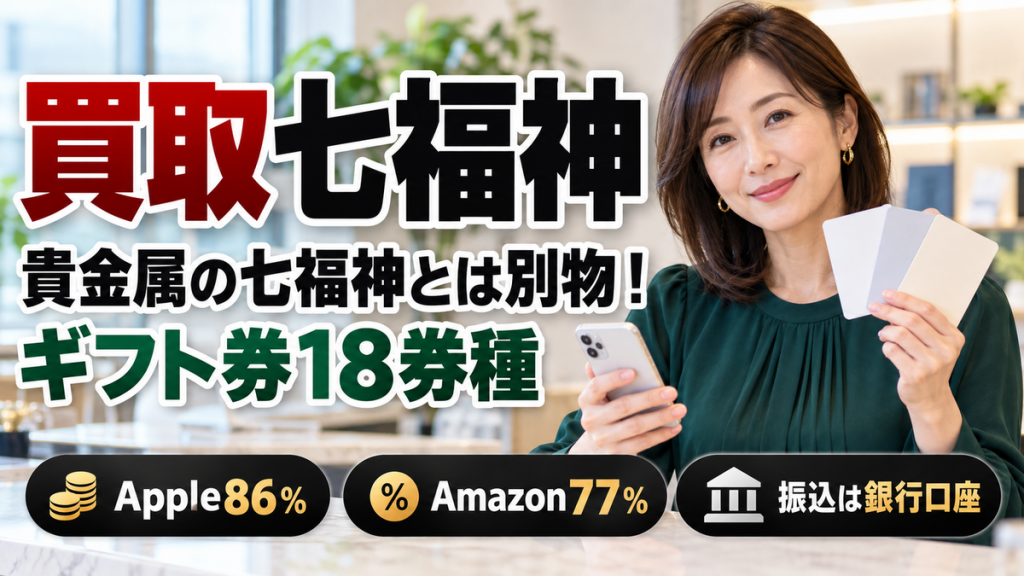 買取七福神は貴金属の七福神とは別物！電子ギフト券18券種のレートと確認点
