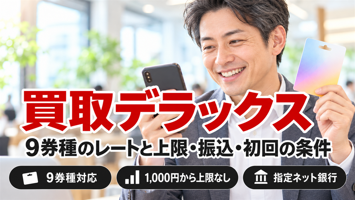 買取デラックスの運営情報は公式で確認！9券種のレートと上限・振込・初回の条件