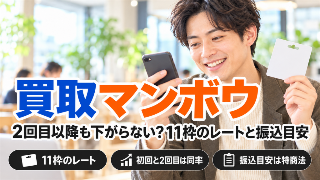 買取マンボウの買取率は2回目以降も下がらない？11枠のレートと振込目安を公式表示で確認