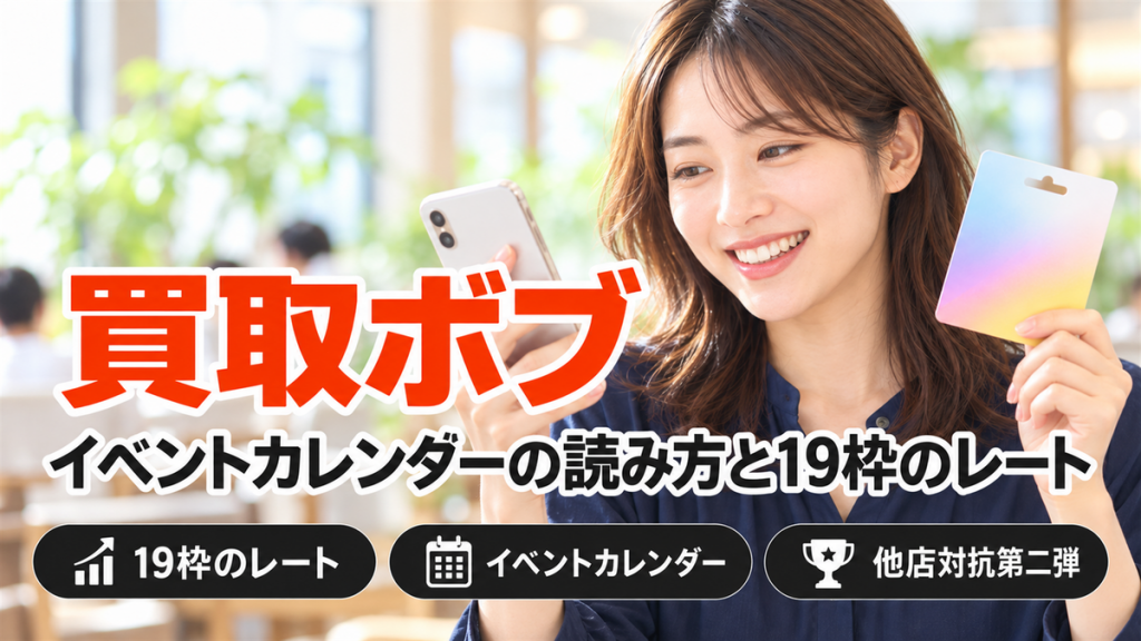 買取ボブの買取率とイベントカレンダーの読み方！19枠のレートと他店対抗第二弾を2026年10月14日時点の公式表示で確認
