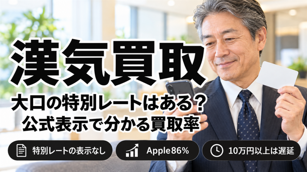 漢気買取に大口の特別レートはある？公式表示で分かる買取率と注意点