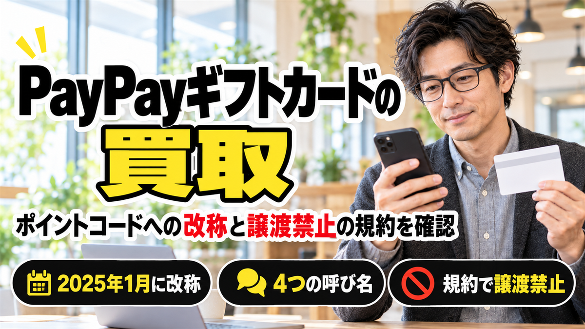 ペイペイギフトカードの買取は？PayPayポイントコードへの改称と譲渡禁止の規約を公式で確認