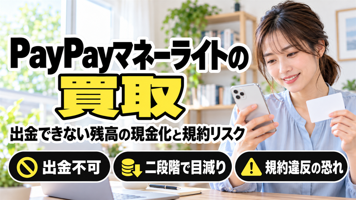 PayPayマネーライトの買取は?出金できない残高の現金化と規約リスクを公式で確認
