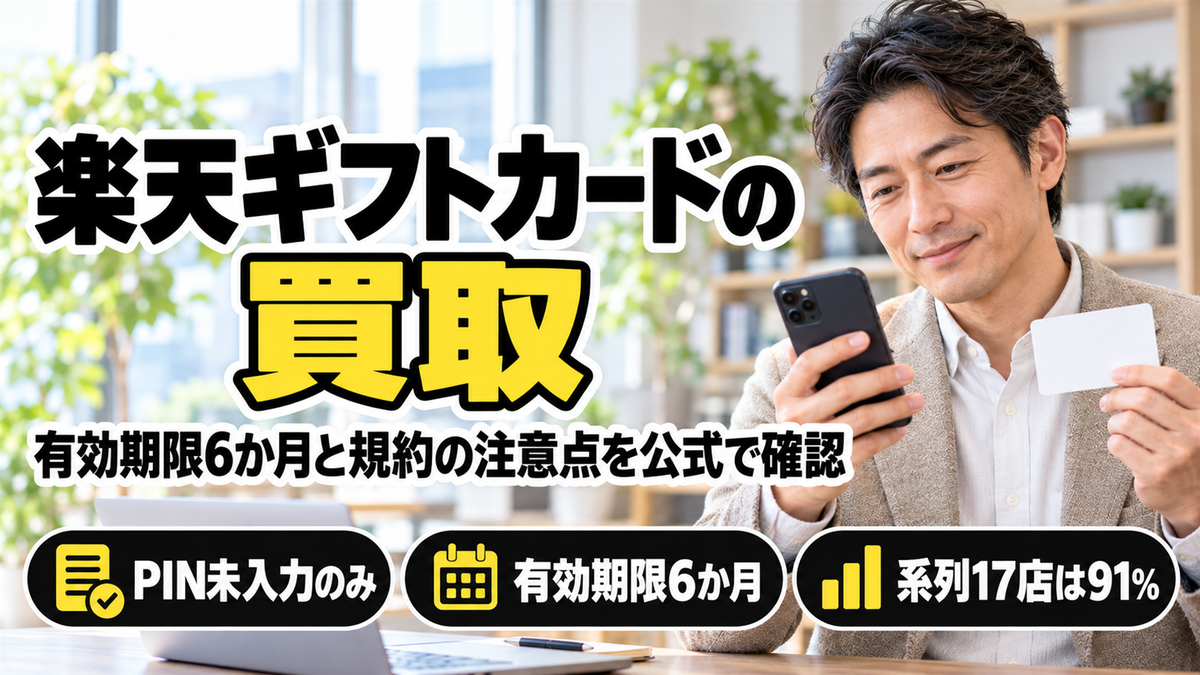 楽天ポイントギフトカードの買取と現金化!楽天ギフトカードの期限6か月と規約の注意点