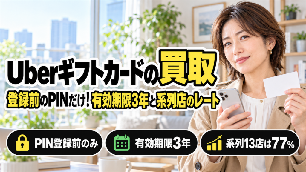Uberギフトカードの買取は登録前のPINだけ？有効期限は購入から3年、規約と系列店のレートで確認